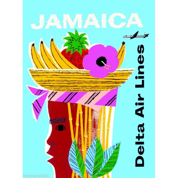 Jamaica Caribbean Islands Jamaican Vintage Travel Advertisement Art Poster 